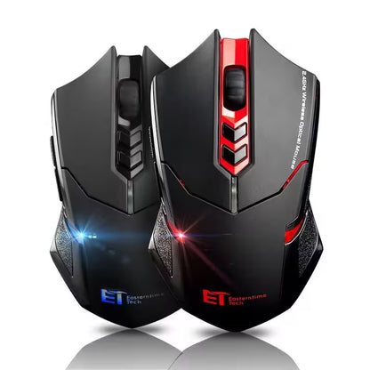 Best Gaming Wireless Mouse 2.4GHz | Silent Click Ergonomic Optical Mouse | 15m Range | RGB LED