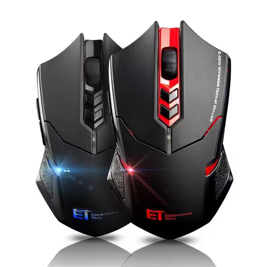Best Gaming Wireless Mouse 2.4GHz | Silent Click Ergonomic Optical Mouse | 15m Range | RGB LED