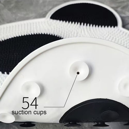 Best Shower Foot Scrubber Mat | Anti-Slip 54 Suction Cups | TPR Dual Bristles | 35×40cm