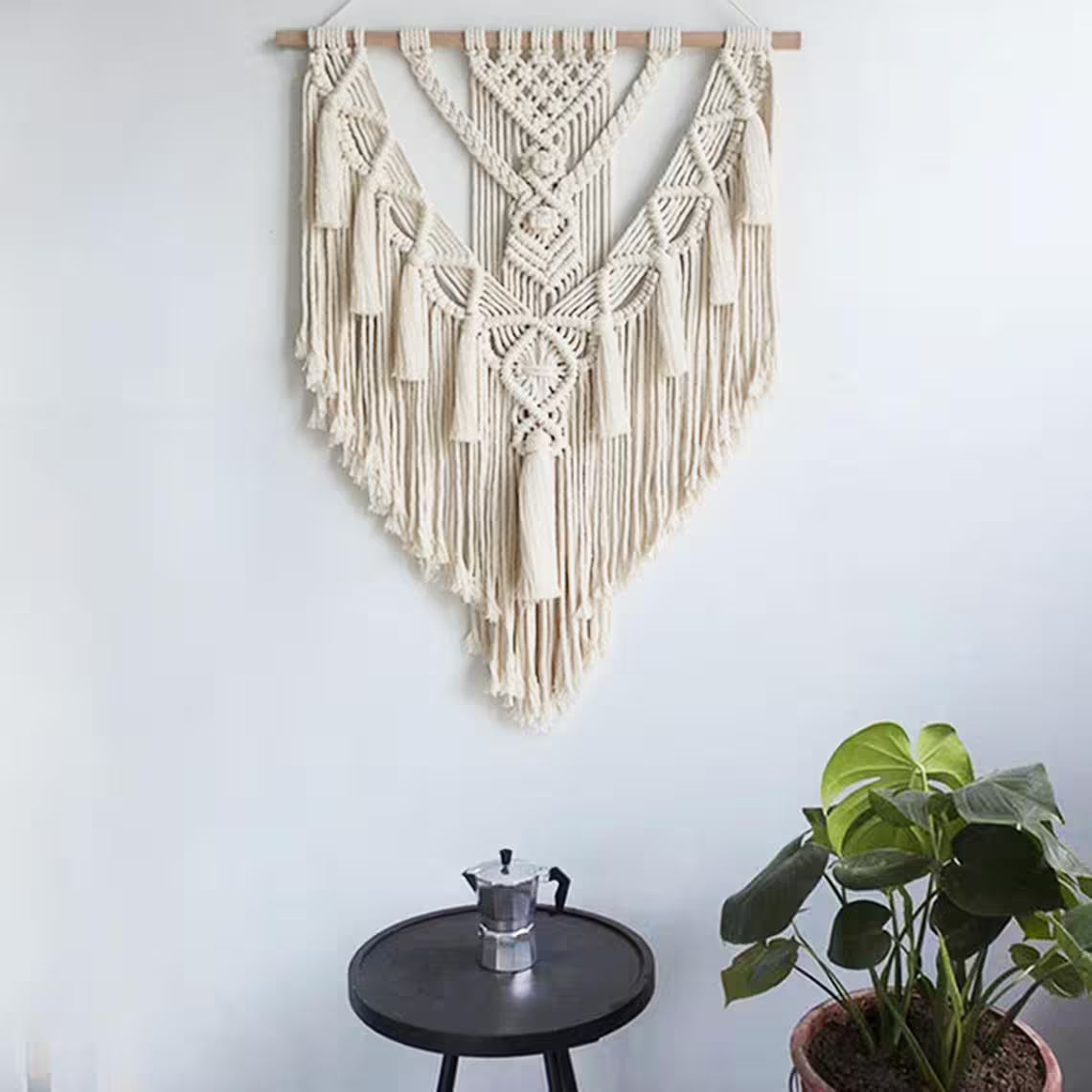 Big Macrame Wall Hanging | Hand-Knotted Cotton Rope Tapestry | Bohemian Wall Décor | Living Room Bedroom Nursery