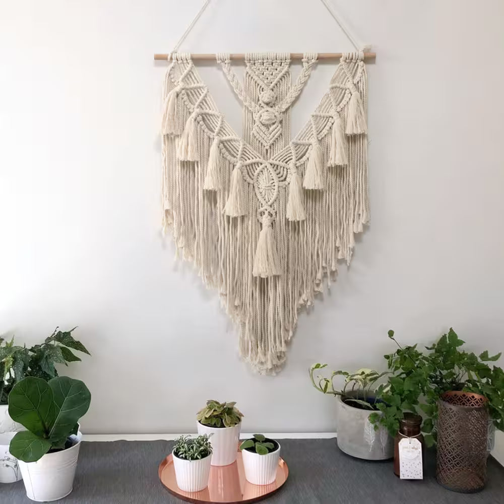 Big Macrame Wall Hanging | Hand-Knotted Cotton Rope Tapestry | Bohemian Wall Décor | Living Room Bedroom Nursery