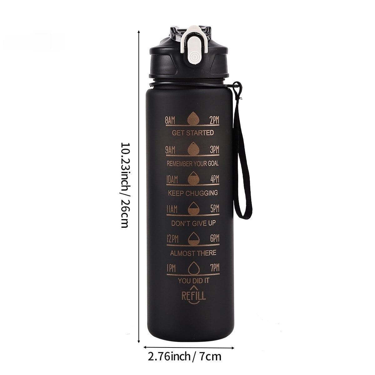 Black Gradient Scale Water Bottle