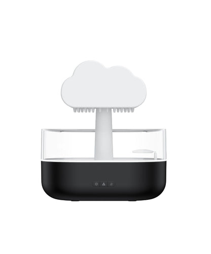 Black electronic device with a cloud-shaped top on a white background