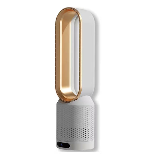 Bladeless Fan with Remote Control | Negative Ion Air Purifier Fan | 90° Oscillating | 8-Speed Touch Screen | Child Safe