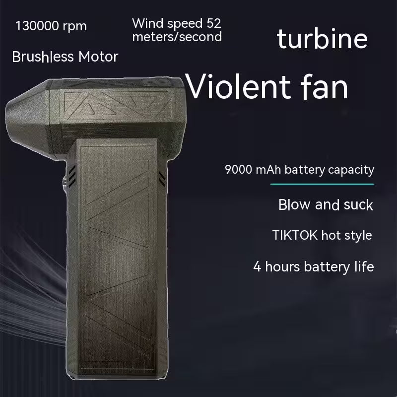Violent fan with specifications on a dark background