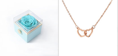 Blue Box + Rose Gold Necklace