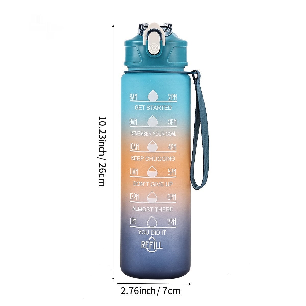 Blue Gradient Scale Water Bottle