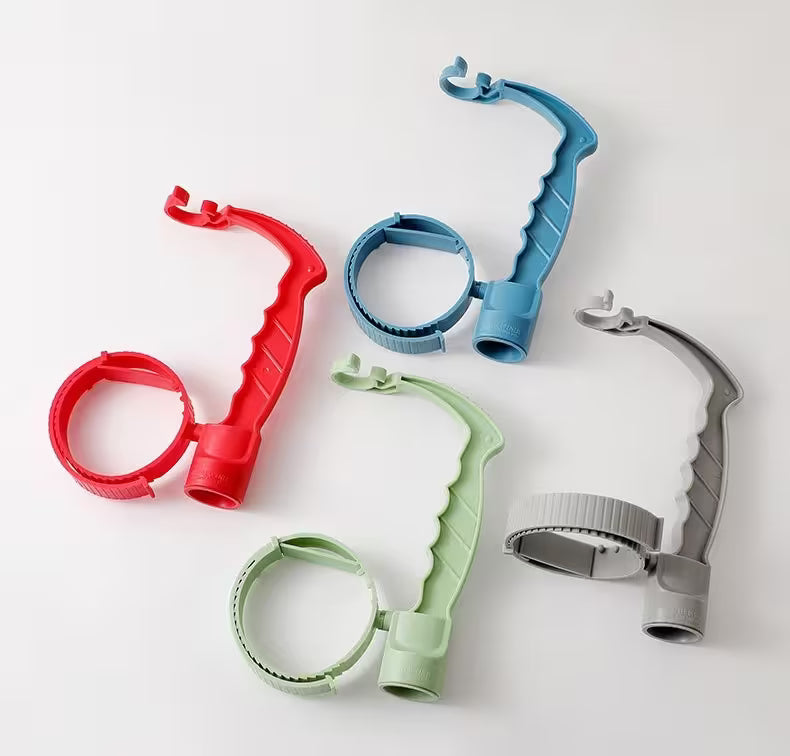 Set of colorful spray gun nozzles on a white background