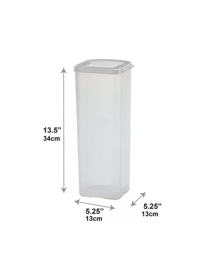White trash bin with dimensions labeled on a white background