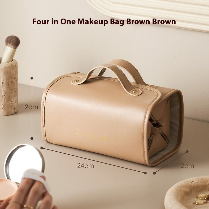 Brown Folding Makeup Bag