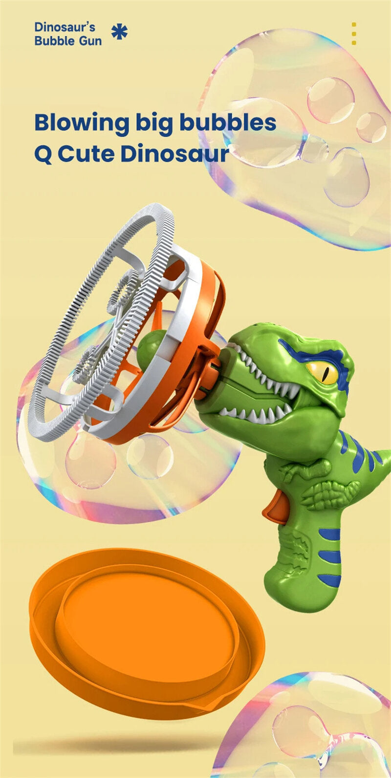 Cute Dinosaur Design: This automatic bubble machine features a cute dinosaur design that is sure to delight kids of all ages. The bright colors and playful design make it a fun addition to any outdoor playtime or party. The dinosaur bubble machine is also lightweight and easy to carry, making it perfect for on-the-go fun.