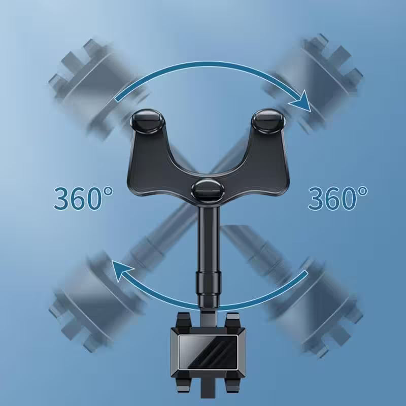 360-degree rotation phone holder on a blue background