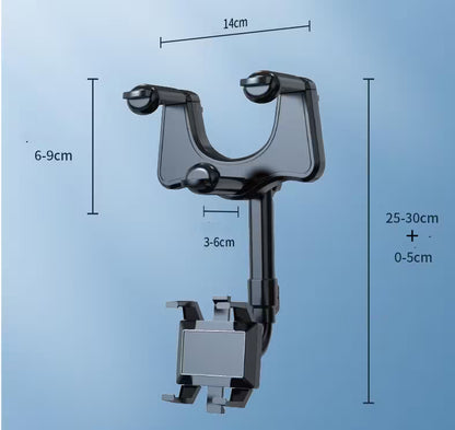 Phone holder with measurement details on a blue background