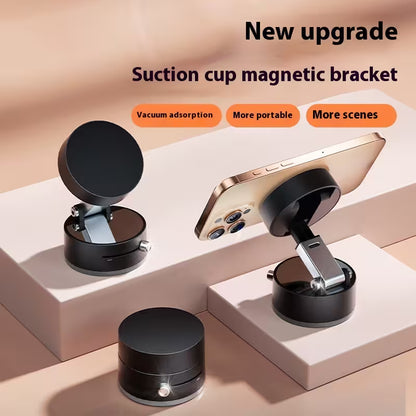 Suction cup magnetic bracket with smartphone holder on a beige background