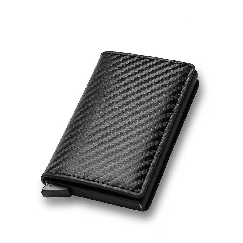Carbon fiber wallet on a white background