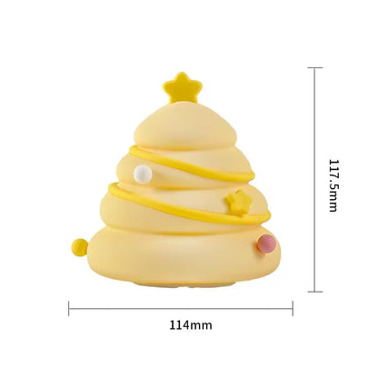 Yellow and beige decorative item with measurements on a white background
