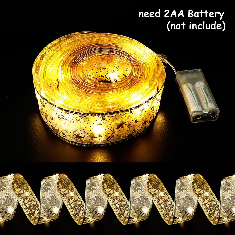 LED strip light with battery pack on a black background