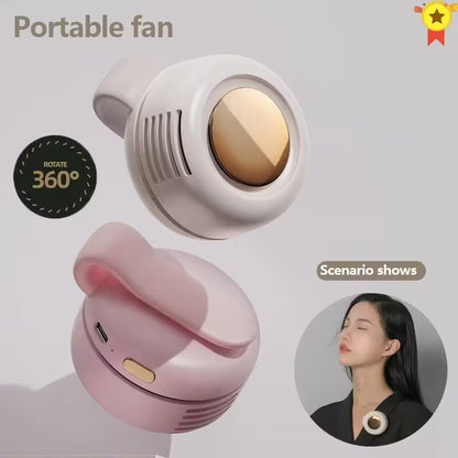 USB Portable Clip-On Fan Rechargeable Mini Fan with 3-Speed & 360° Adjust, Compact for Desk / Bed / Travel