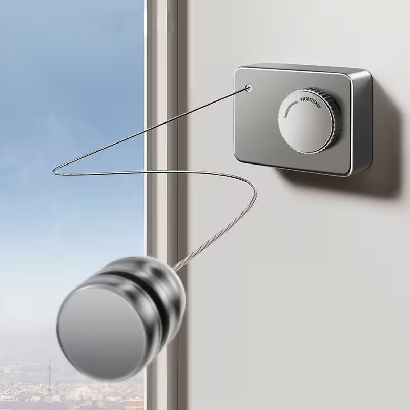 Modern doorbell system with metallic finish on a white wall