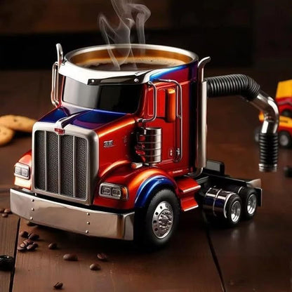 Red Semi Truck Handcrafted Coffee Mug