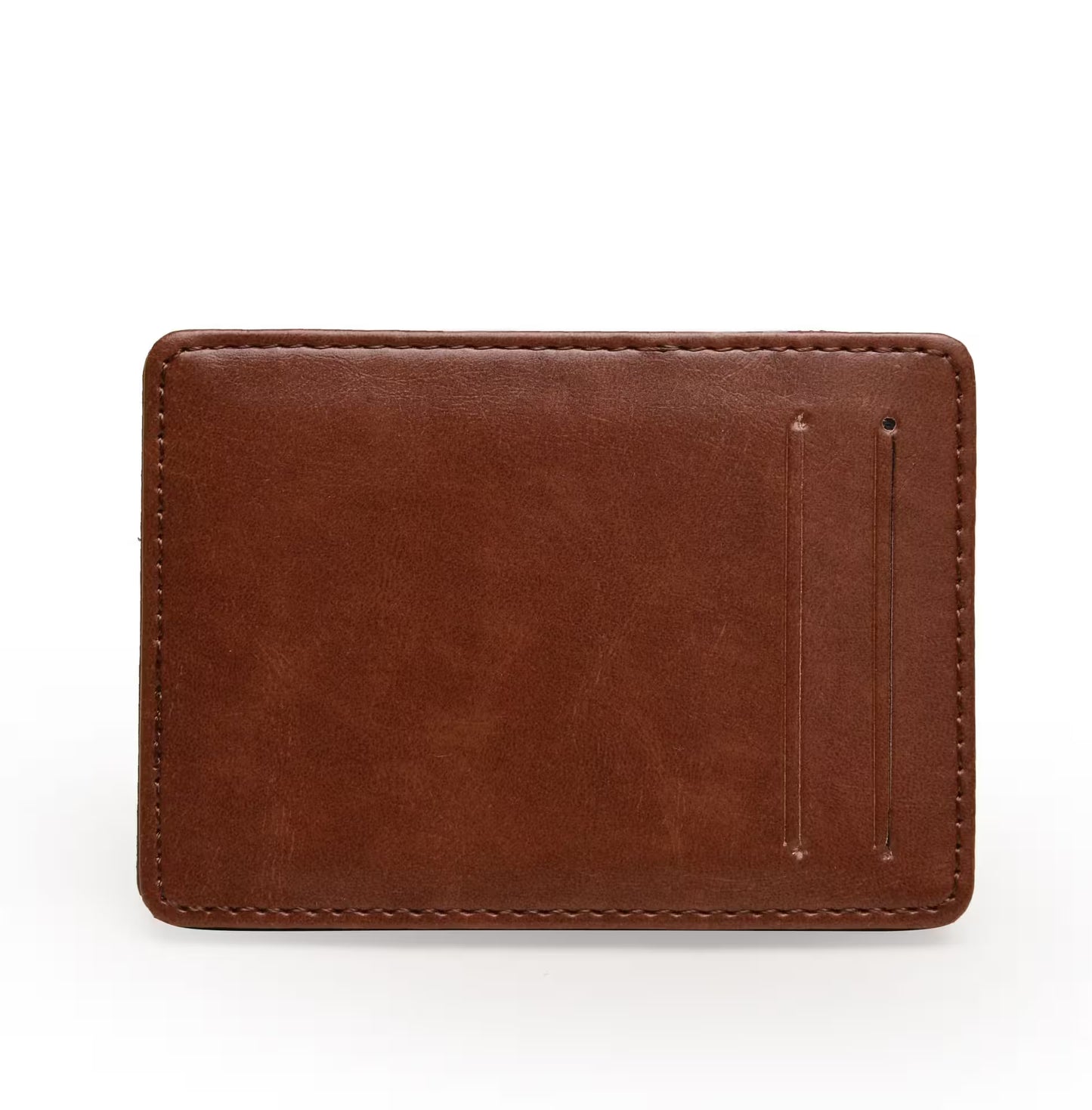 Brown leather wallet on a white background