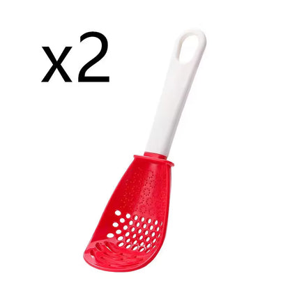 Red kitchen tool with white handle on a white background, labeled 'x2'.