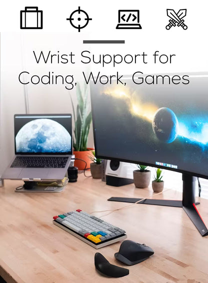 Custom Ergonomic Mouse Pad | Glider Wrist Rest for Mouse | Carpal Tunnel & RSI Relief | Gaming & Office Desk Accessory