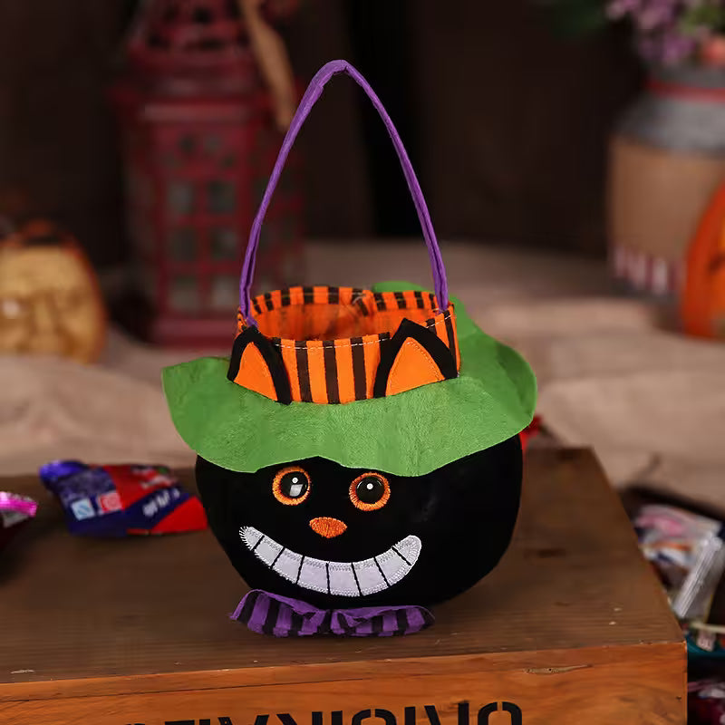 Custom Halloween Trick or Treat Bags | Black Cat, Pumpkin, Vampire & Witch
