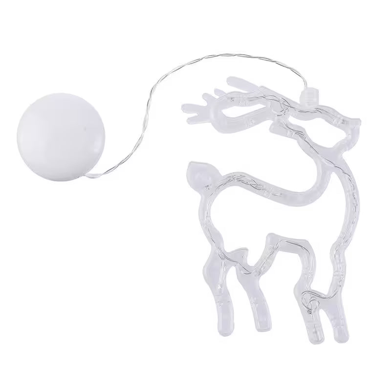 String lights shaped like animals on a white background