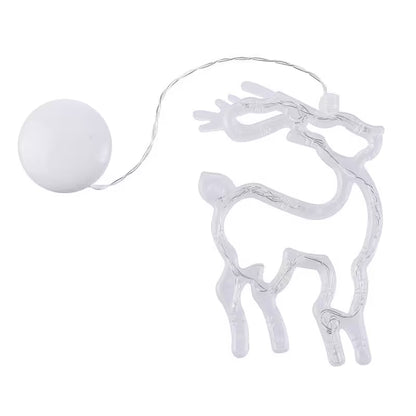 String lights shaped like animals on a white background