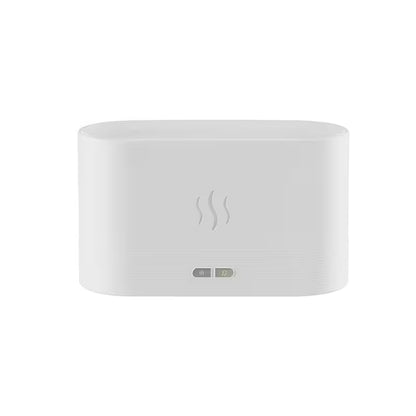 White electronic device with a brand logo on a white background