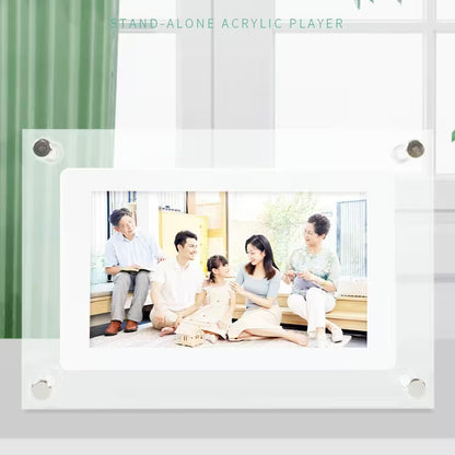 Stand-alone acrylic player displaying a family sitting together.