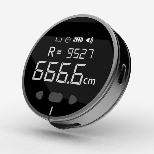 Digital device with a screen displaying measurements on a white background