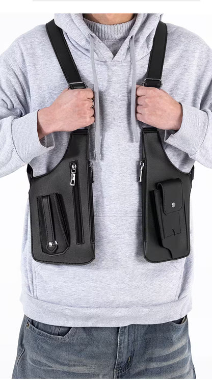 Double Shoulder Armpit Bag For Men, Tactical Crossbody Vest Bag for Travel, Streetwear & Everyday Carry, 8 Colors