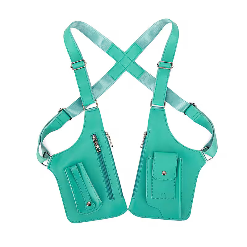 Emerald Green Double Shoulder Armpit Bag For Men, Tactical Crossbody Vest Bag for Travel, Streetwear & Everyday Carry, 8 Colors