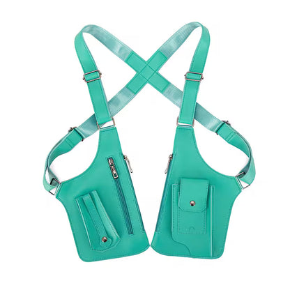 Emerald Green Double Shoulder Armpit Bag For Men, Tactical Crossbody Vest Bag for Travel, Streetwear & Everyday Carry, 8 Colors