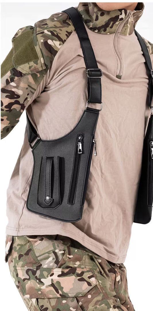 Double Shoulder Armpit Bag For Men, Tactical Crossbody Vest Bag for Travel, Streetwear & Everyday Carry, 8 Colors