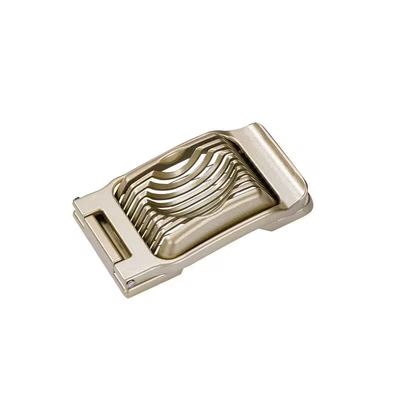 Gold belt buckle on a white background