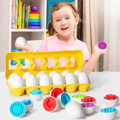 Child playing with colorful educational toys in a bright room