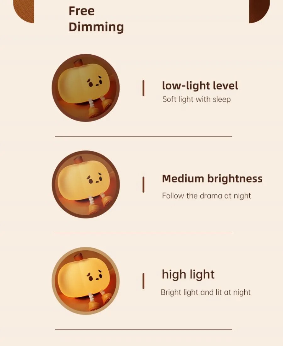Enjoy three levels of dimming for your Halloween Night Lamp