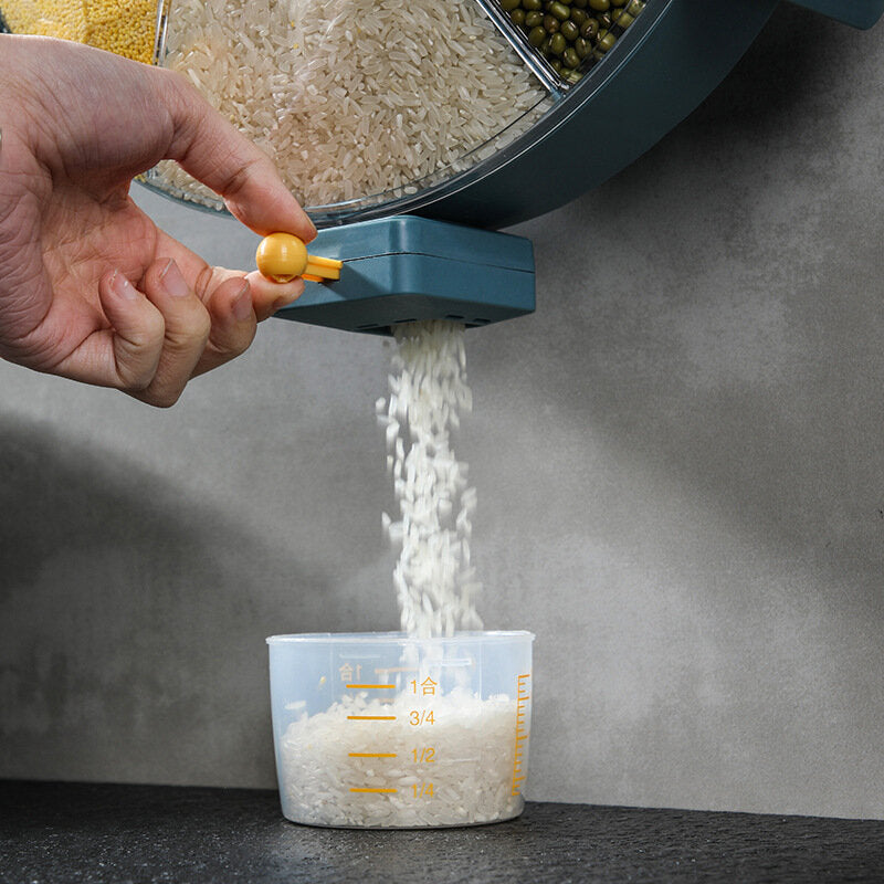 Grain Dispenser || Rotating Six Compartments Wall-Mounted - Enjoy your wall-mounted grain dispenser with competitive price