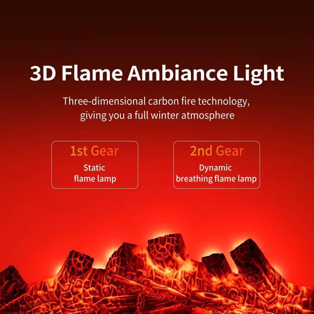 3D Flame Ambiance Light with text on a red background