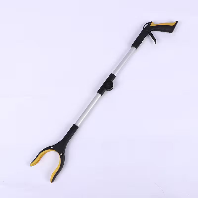 Extendable pole with black and yellow accents on a white background