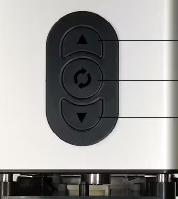 Control panel with directional arrows on a white background