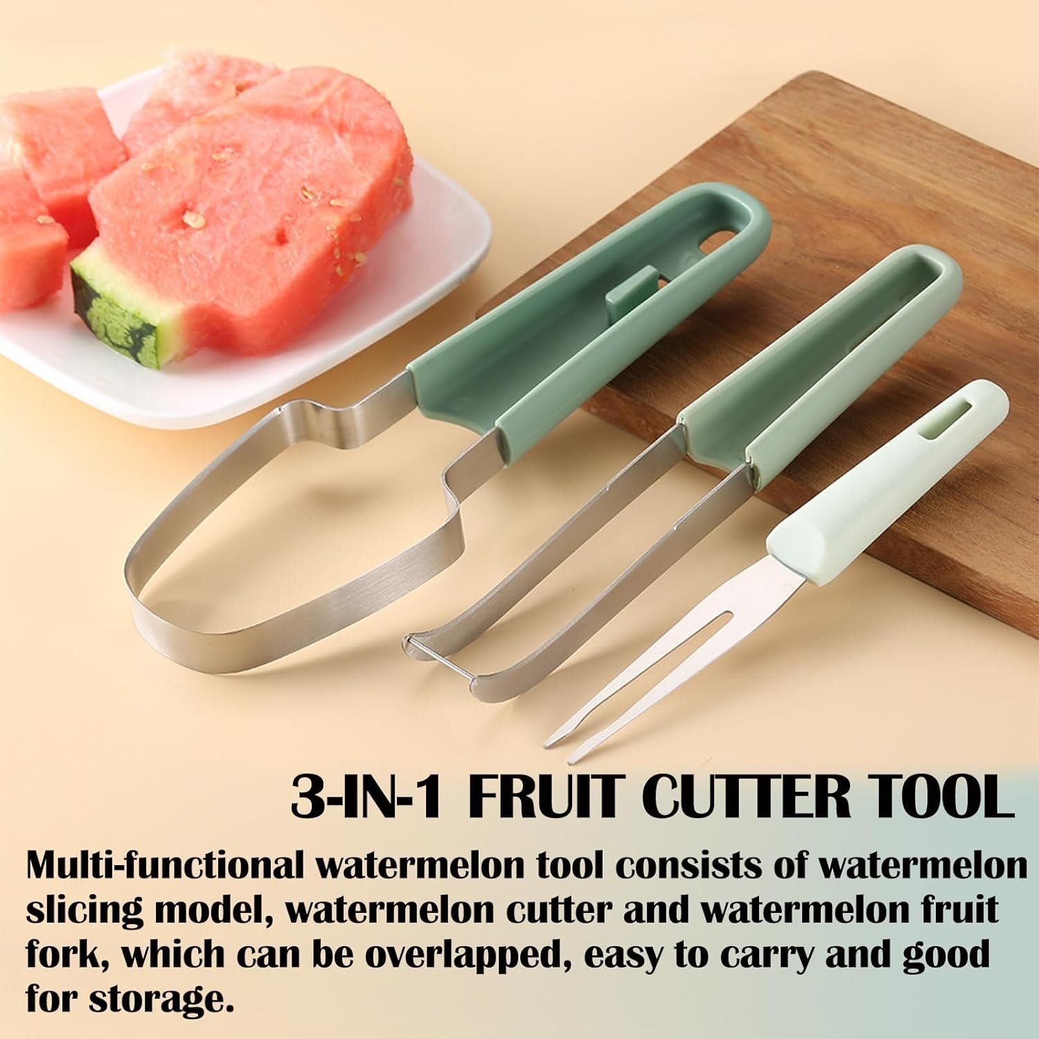 Fruit Cutting Tools: Our watermelon cutter slicer effortlessly slices through juicy watermelons, saving your fruit prep time and effort. Perfect for gathering, parties, and outdoor picnics, this cutting tool is a must-have for any fruit lover.