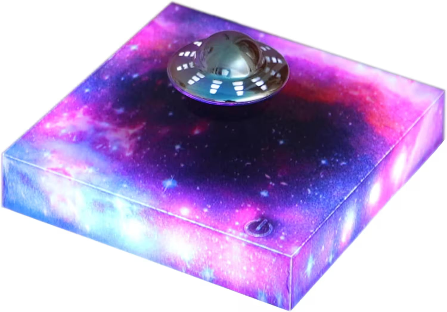 Cosmetic palette with galaxy design on a white background
