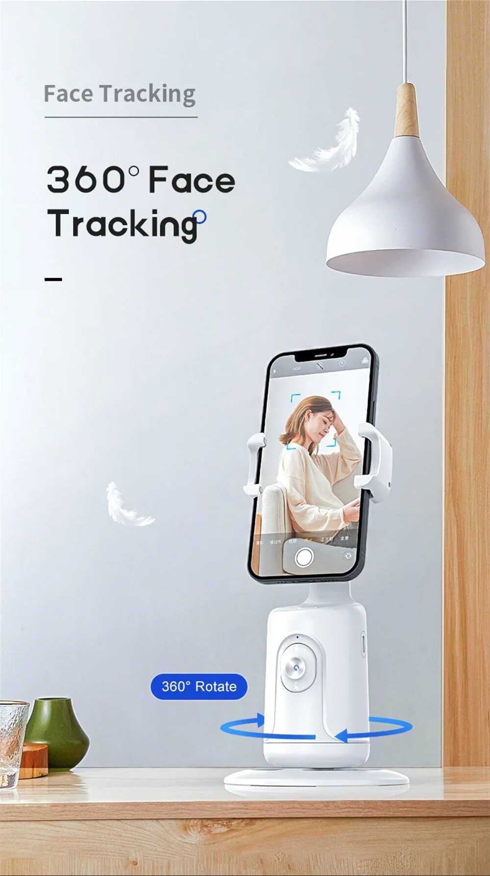 Smart Gesture Control: The face body phone camera mount adopts an excellent gesture recognition algorithm, the OK gesture means start tracking, and the open palm gesture means pause tracking. It is always at your command.