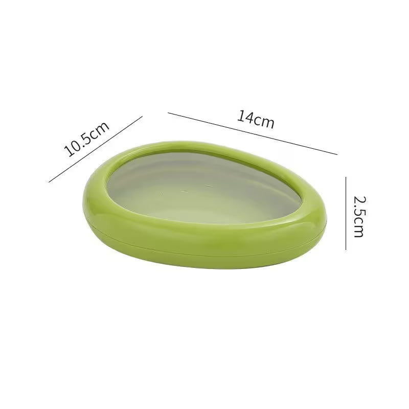 Green inflatable pool with dimensions labeled on a white background