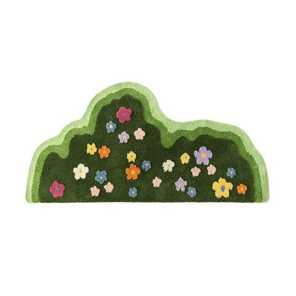 Decorative rug with floral pattern on a white background