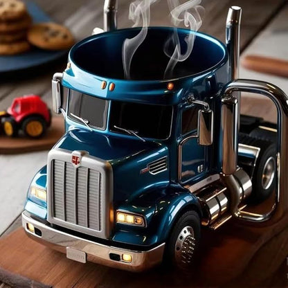 Green Semi Truck Handcrafted Coffee Mug